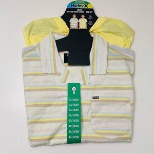 Hurley Youth 2 pack Button down shirt + tee set, NWT.